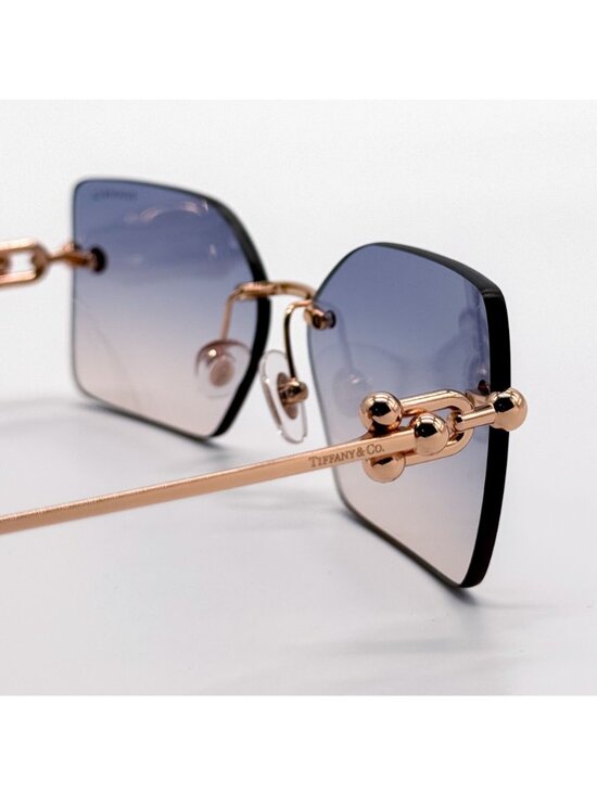 New Tiffany & Co TF3088 6105/16 Gold Blue Women Sunglasses main image 4